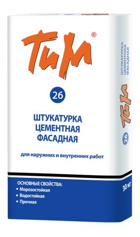 Штукатурка ТиМ №26 25 кг цементная фасадная