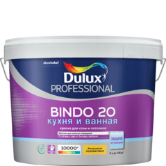Краска ВД BINDO 20 д/стен и пот. 9л (12.8кг) полуматовая белая