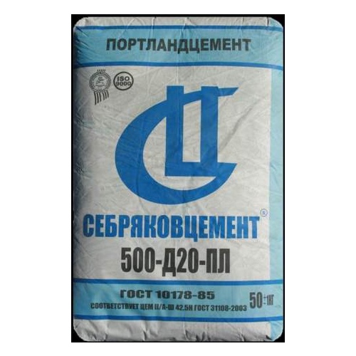 Цемент 500марка 50кг Себряков