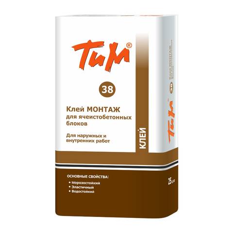 Фото «Клей для газоблока ТИМ №38 25 кг»