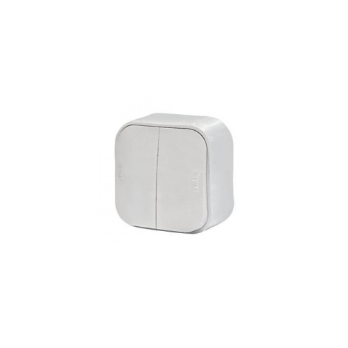 Выключатель Legrand 782202 2-клав. бел.(Quteo)