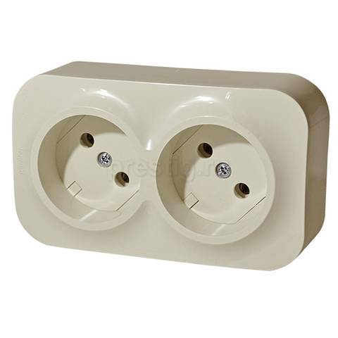 Розетка Legrand 782242 2я б/з беж. (Quteo)