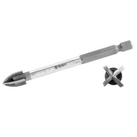 Сверло по кафелю/стеклу 4х кромка Ф 6мм Зубр 29845-06