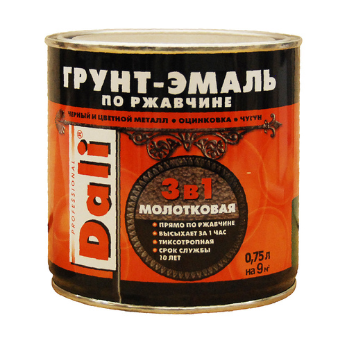 Эмаль молотковая 0.75л Чёрный Dali