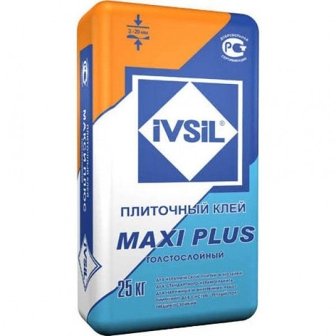 Клей для плитки IVSIL MAXI PLUS 25кг