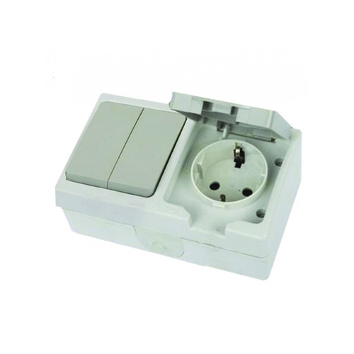 Блок TDM IP54 2кл.выкл.+роз.с/з вертикальная