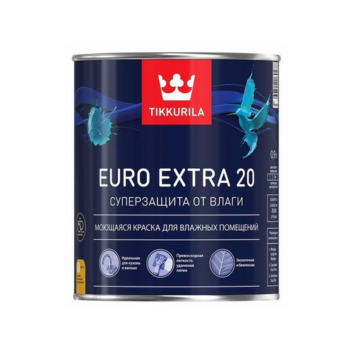 Краска Тиккурила Евро-20 А акрил. полуматовая 2.7л