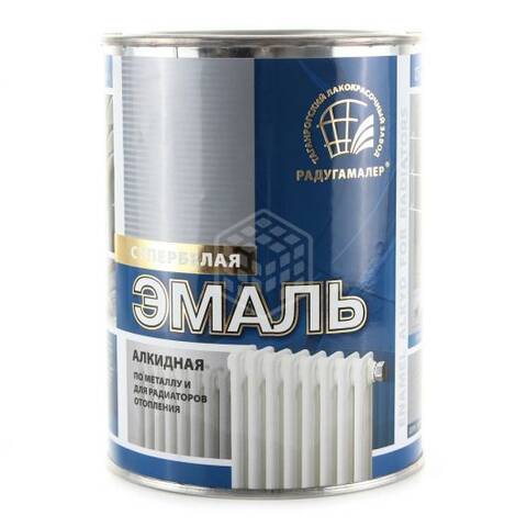 Эмаль для радиаторов акриловая 0,9кг Радуга Белая