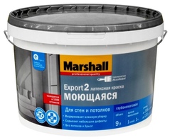 Краска ВД Marshall Exsport-2 для стен и потолков глубокомат. 9л BW