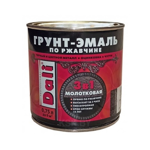 Эмаль молотковая 0.75л Черный Dali 2407 Эмаль молотковая 0.75л Черный Dali 2407
