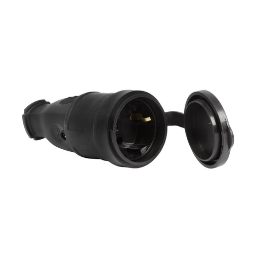 Розетка переносная каучук 1-я 16А IP44 2Р+Е (SBE-16-S07-R)