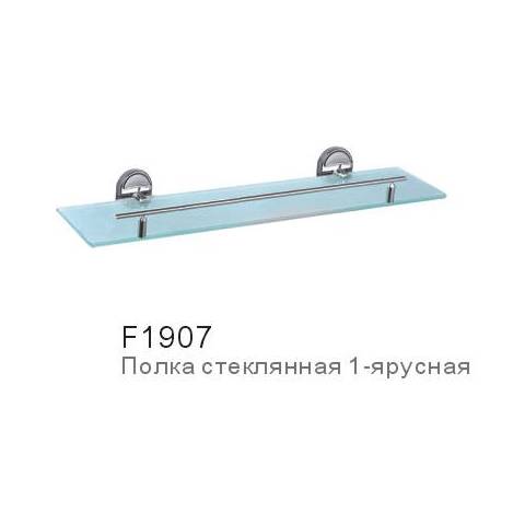 Полка стеклянная 1-ярусная нерж.сталь/стекло,черная ViEiR V5021C