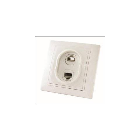 Розетка TDM телефонная+компьютерная белая