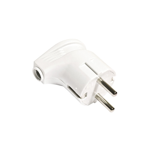 Вилка угловая с заземлением белая 16А PPG16-41-202