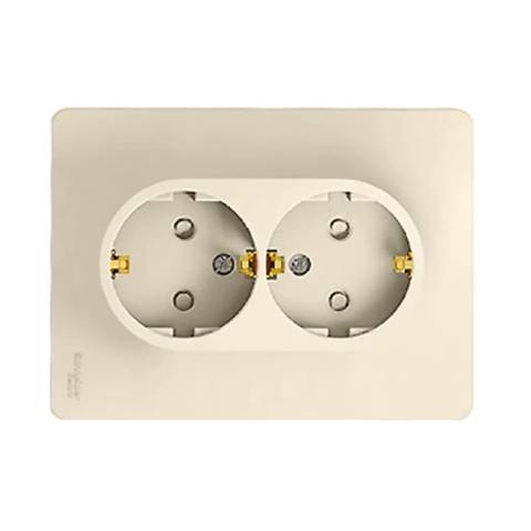 Розетка GLOSSA 2-м с/з перлам. 000624