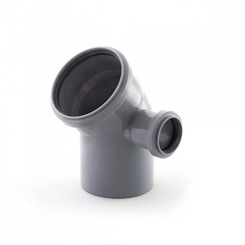 Отвод 110 с фронт.раструбом 50 под 45 правый