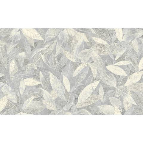 Н/З Обои Wall Up Murano листья на сером фоне 645538 1,06*10,05м Горячее тиснение
