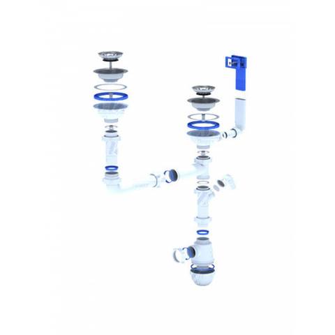 Сифон Ани Грот одинарный 1/2 с переливом (GF-ECO)