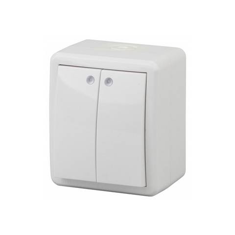 Розетка накладная 2-местная 16А белая матовый STEKKER София MST16-12-01