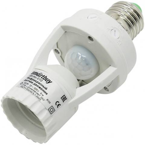 Патрон Е27 с датчиком движ. 6м. IP44