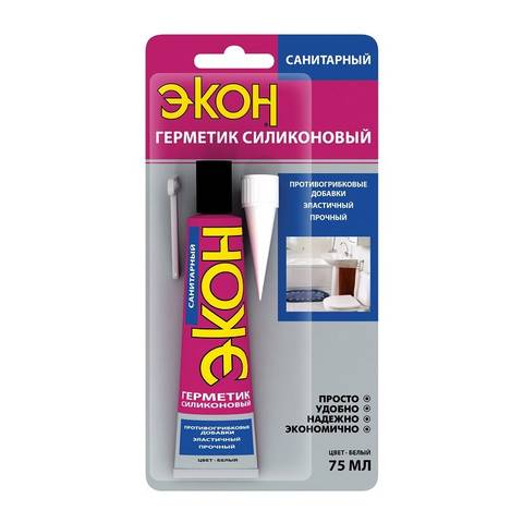 Герметик силик. санитар белый 70мл.(ЭКОН)