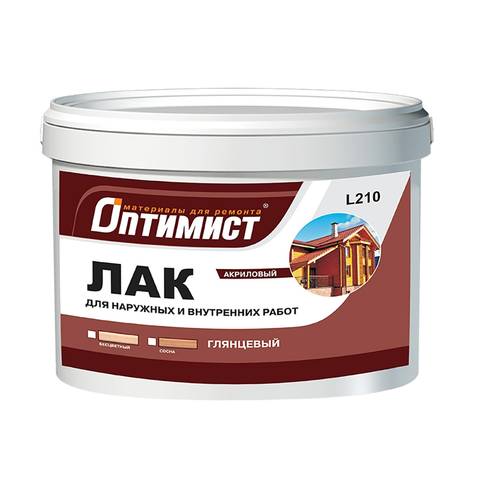 Лак для вн. и нар. работ Бесцветный глянцевый 1кг. L210