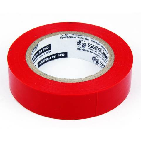 Изолента 19мм 20м Safeline красная 9368
