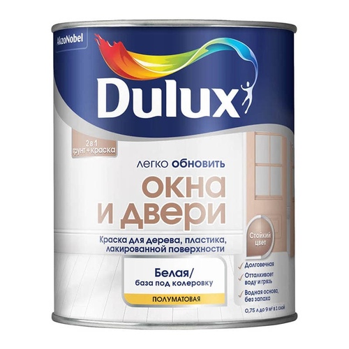 Краска ВД Dulux Окна и Двери BW 0,75л