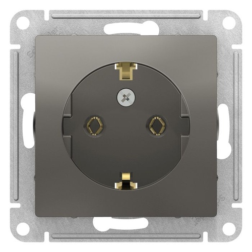 Розетка ATLAS 1-я с/з 16A сталь ATN000943