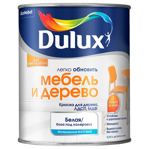 Краска ВД Dulux Мебель и Дерево BC 0,75л