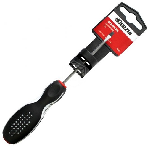 Отвертка DERZHI шлицевая CrV магнит 3*75 5521-3075