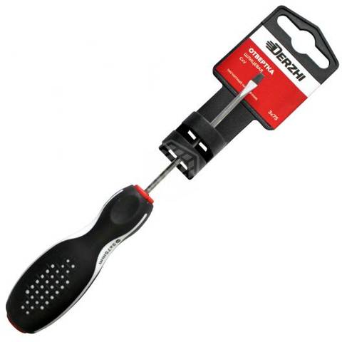 Отвертка DERZHI шлицевая CrV магнит 5*75 5521-5075