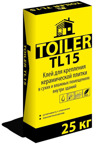 Клей для плитки TOILER TL 15 25 кг