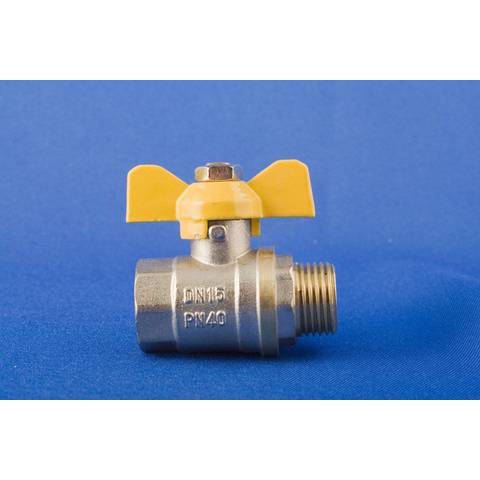 Кран шаровый газ.1/2 вн/нар бабочк.