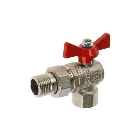 Кран шаровый угловой с американкой Ду15