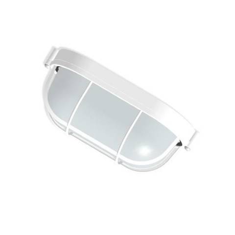 Светильник НПП 1302 60Вт белый овал с решеткой