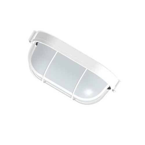 Светильник НПП 1302 60Вт белый овал с решеткой