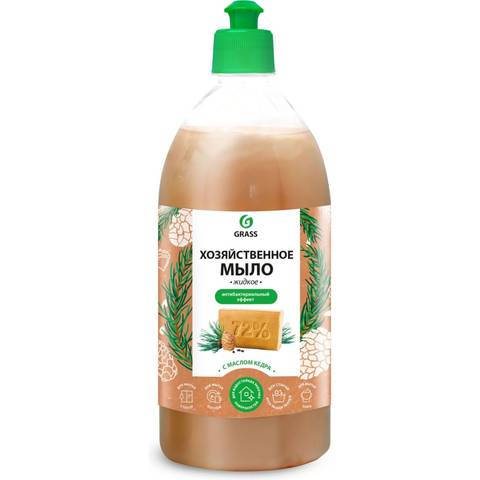 Жидкое мыло Grass хозяйственное с маслом кедра 1л 125549