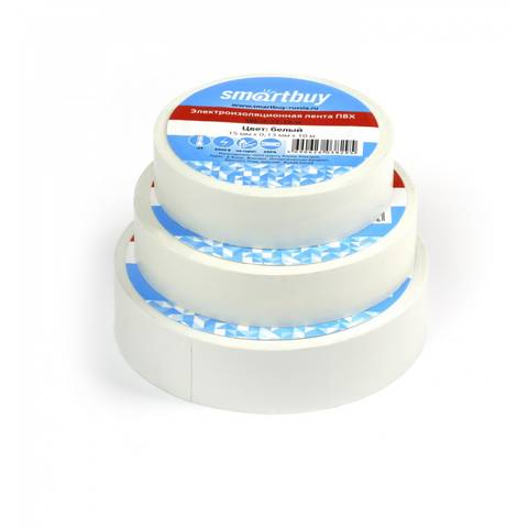 Изолента 19мм, 20 метров, белая (SBE-IT-19-20-w)-200