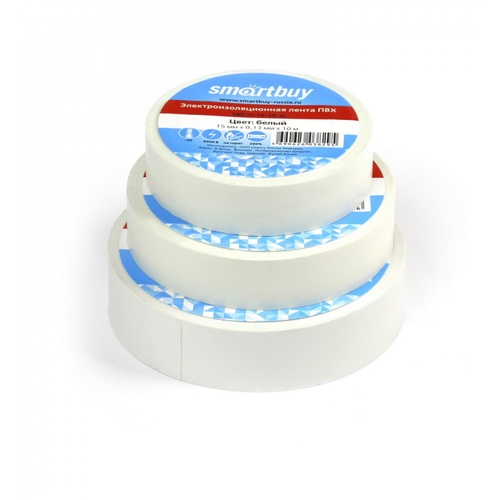 Изолента 19мм, 20 метров, белая (SBE-IT-19-20-w)-200