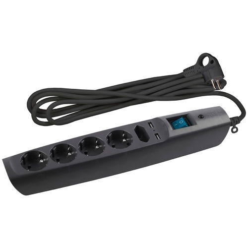 Сетевой фильтр 5р 5м 2USB
