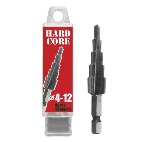 Сверло по металлу Hardcorе шаговое спиральное 4-12мм 144412