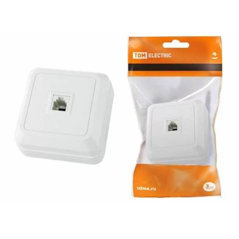 Розетка TDM телефонная белая