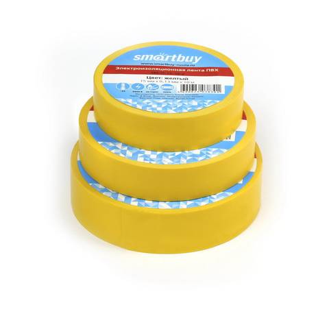 Изолента 19мм, 20 метров, желтая (SBE-IT-19-20-y)-200