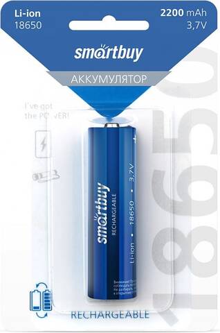 Аккумулятор Smartbuy LI18650-2200 mAh (10/100) (SBBR-18650-1B2200)