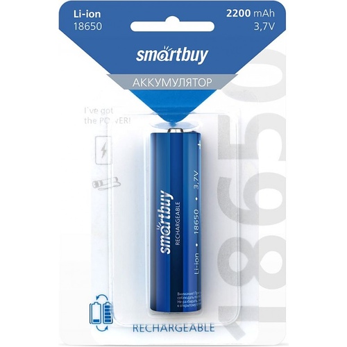Аккумулятор Smartbuy LI18650-2200 mAh (10/100) (SBBR-18650-1B2200)