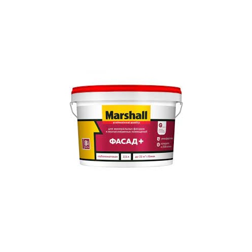 Краска ВД Marshall ФАСАД+ Глубокоматовая BC (2.5 л)