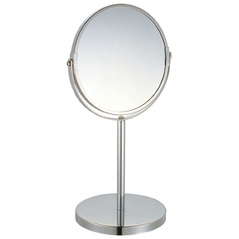 Зеркало косметическое M-1605 двустороннее на ножке (17*17*35см, хром.металл, стекло)