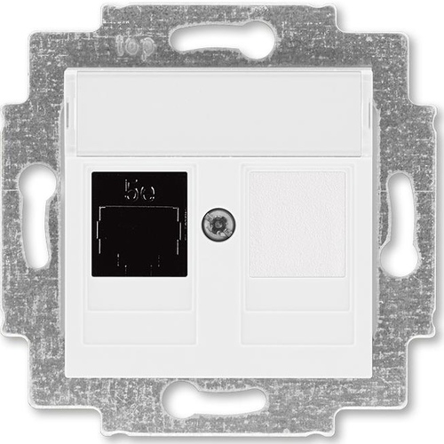 Розетка Levit ABB информ. RJ45 кат.5е и заглушка жемчуг