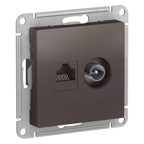 Розетка ATLAS RG45 мокко ATN000683